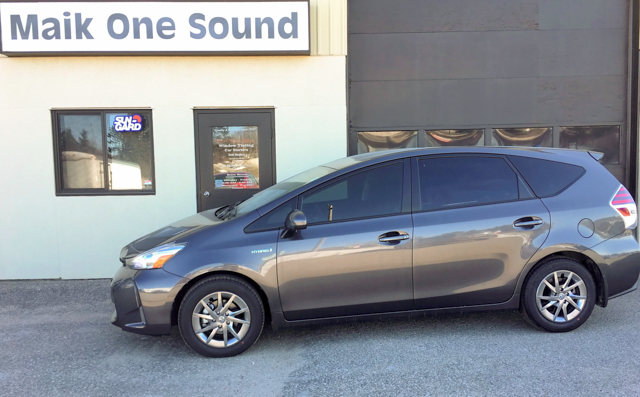 Toyota Prius V 2017 with professional window tint in North Bay